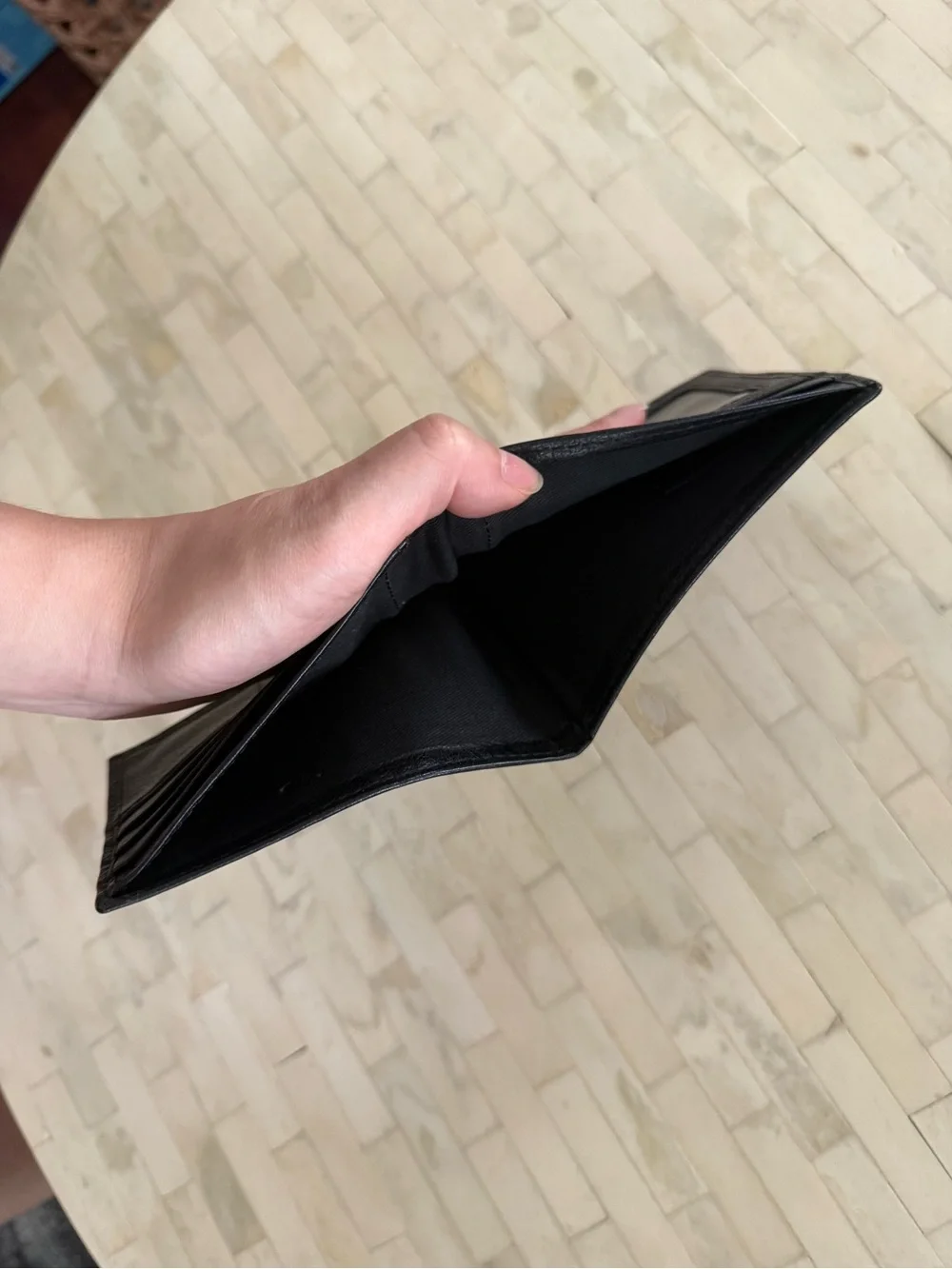 Fossil Black Leather Bifold Card Wallet